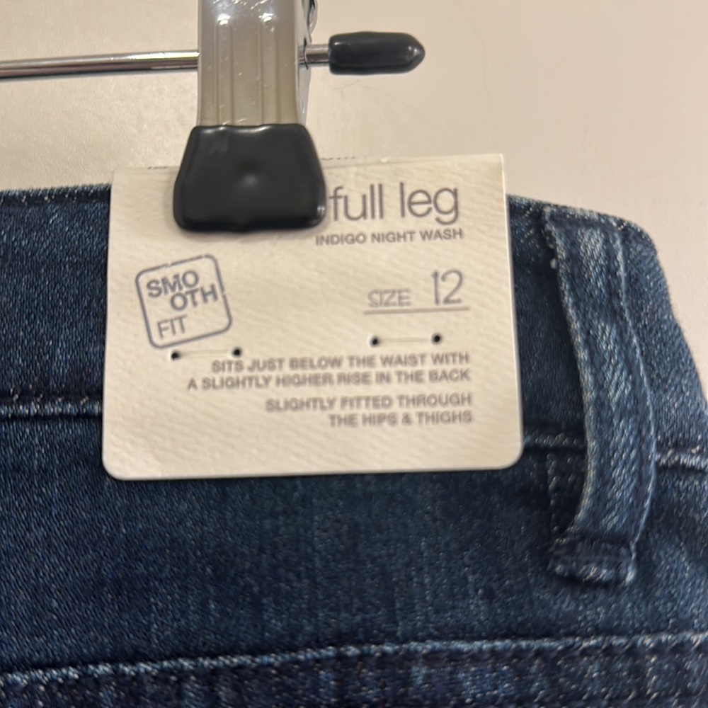 J. Jill Indigo Night Wash Dark Blue Jeans Full Leg Smooth Fit Sz 12 - Picture 6 of 6